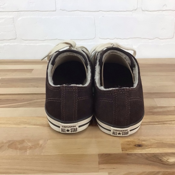 Converse suede sherpa lining All Star brown white sneakers sherpa size 8 - Picture 3 of 15